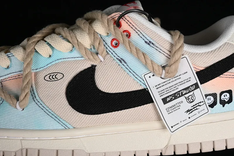 All Categories Nk SB Dunk Series Nk SB Dunk Low Low-top sneakers Nk Dunk Low Castle in the Sky Dopamine gradient Sashiko embroidery Hemp rope SB low-top casual sneakers DV0834-100